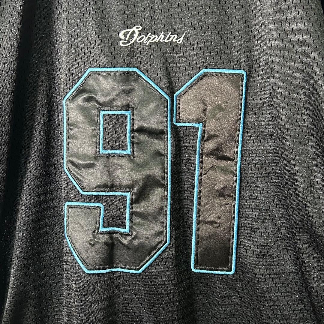 NFL ドルフィンズ 希少デザイン ゲームシャツ #91 Wake 黒