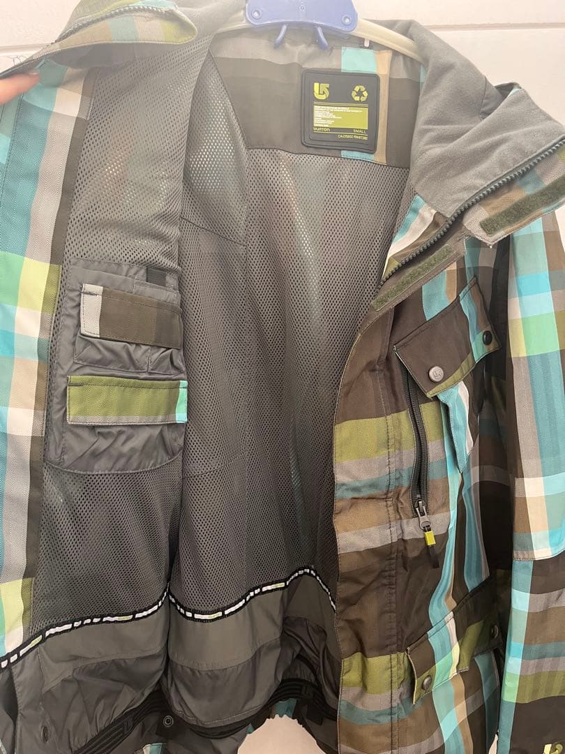 Burton チェック柄スノーボードジャケット S