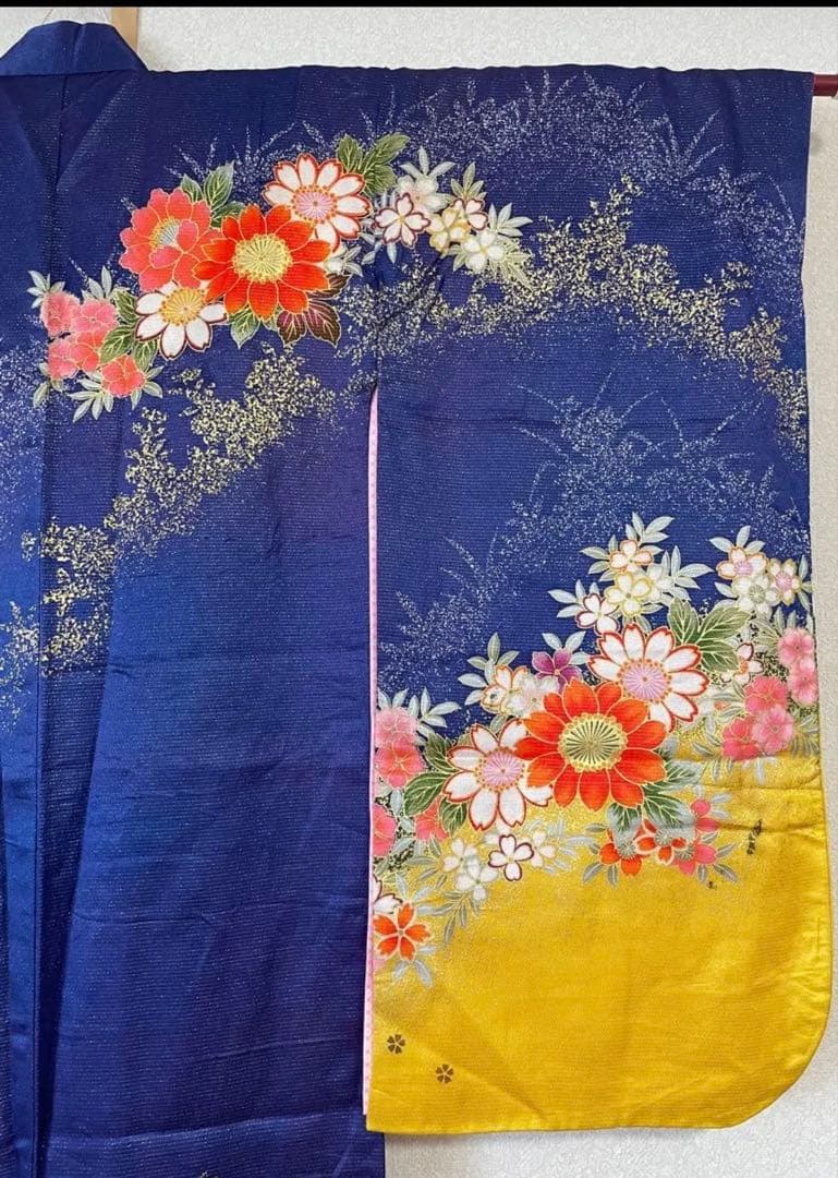 7歳　七五三　着物　結び帯　上げ帯　バッグ　草履　はこせこ　髪飾り　セット