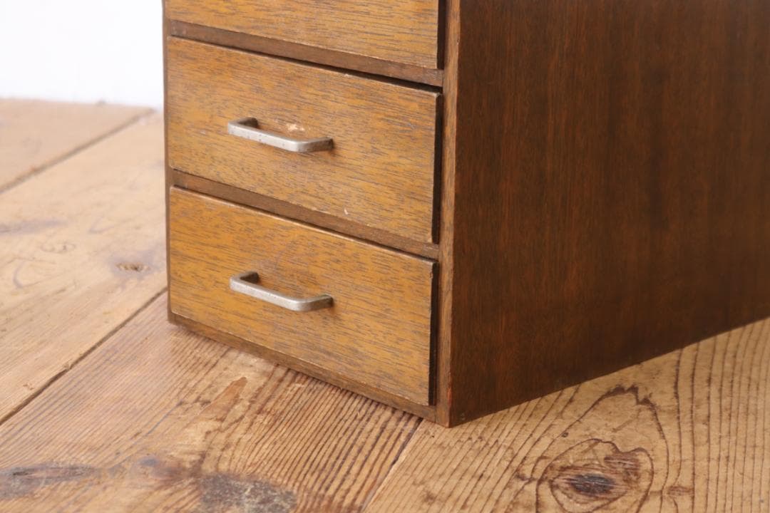 レトロ 卓上 小引き出し 抽斗 5杯 小物入れ レターケース B5 ラワン材