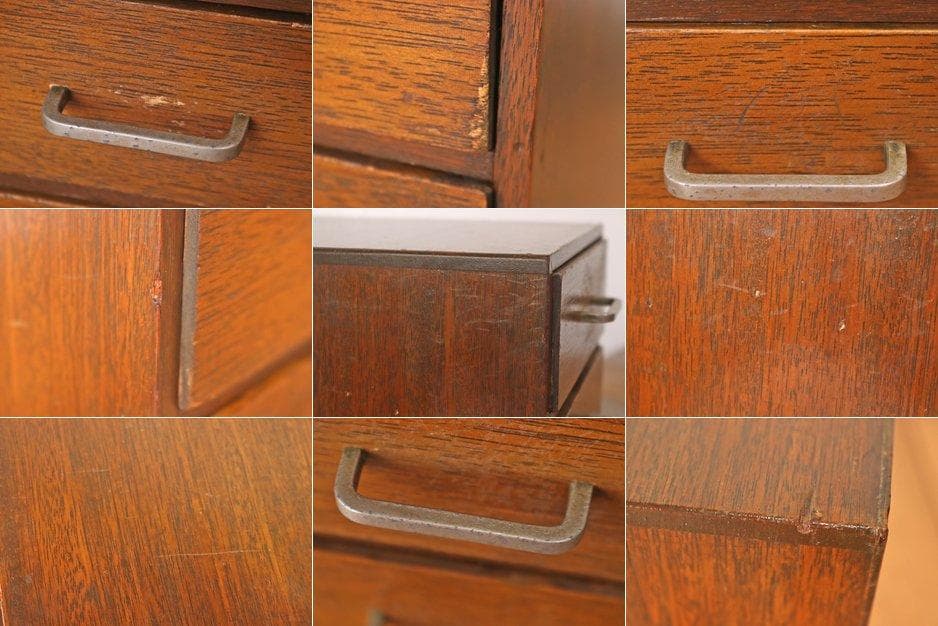 レトロ 卓上 小引き出し 抽斗 5杯 小物入れ レターケース B5 ラワン材