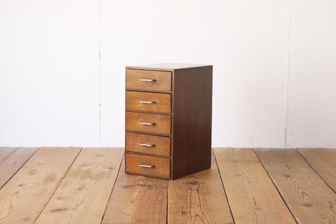 レトロ 卓上 小引き出し 抽斗 5杯 小物入れ レターケース B5 ラワン材