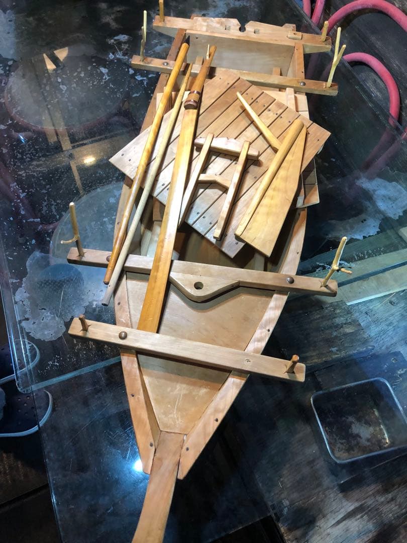 日本 昭和東京羽田 船大工 和船 大小2隻 工芸品 美術品 舟盛 模型 匠