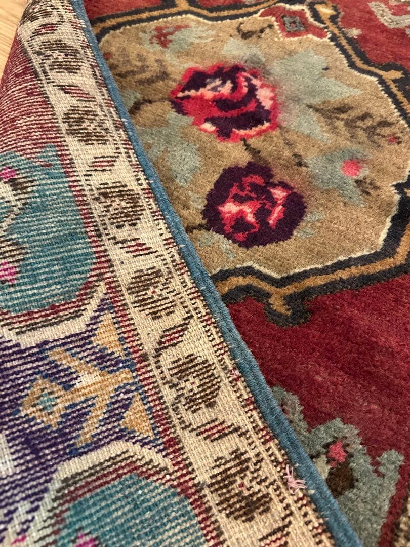 週末セール＊トライバルラグ・トルコヴィンテージラグ・ウール約54×119cm