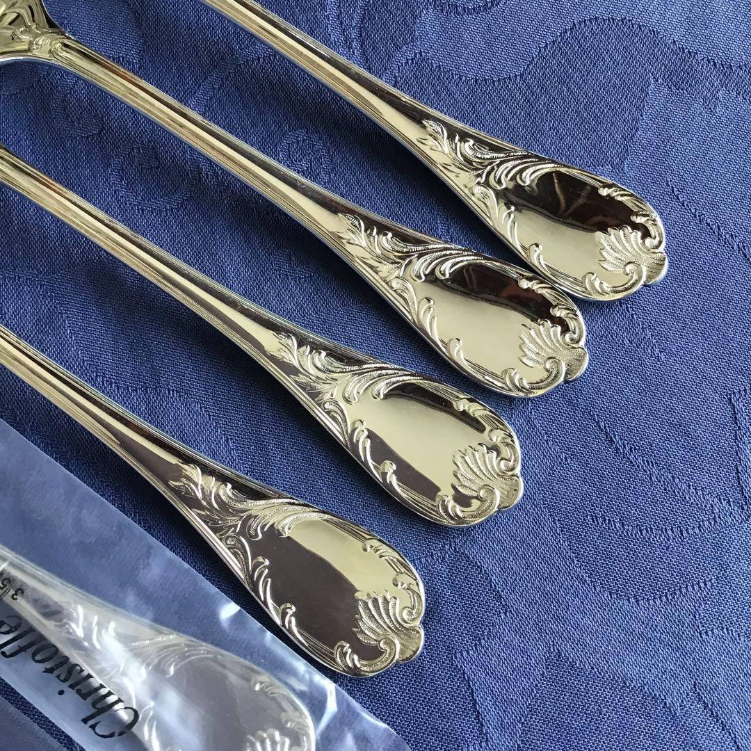 CHRISTOFLE MARLY》ディナー用シルバーナイフ＆フォーク各々6本