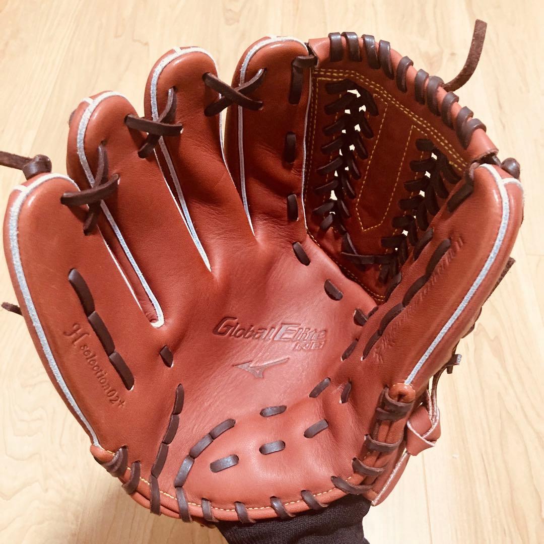 【匿名配送】★美品★MIZUNO グローバルエリートRG少年軟式野球グローブ