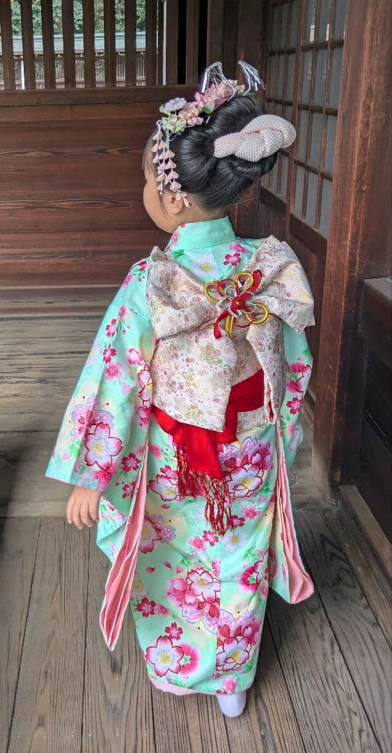 七五三 7歳　着物、髪飾り(勝山かんざし、かのこ)セット