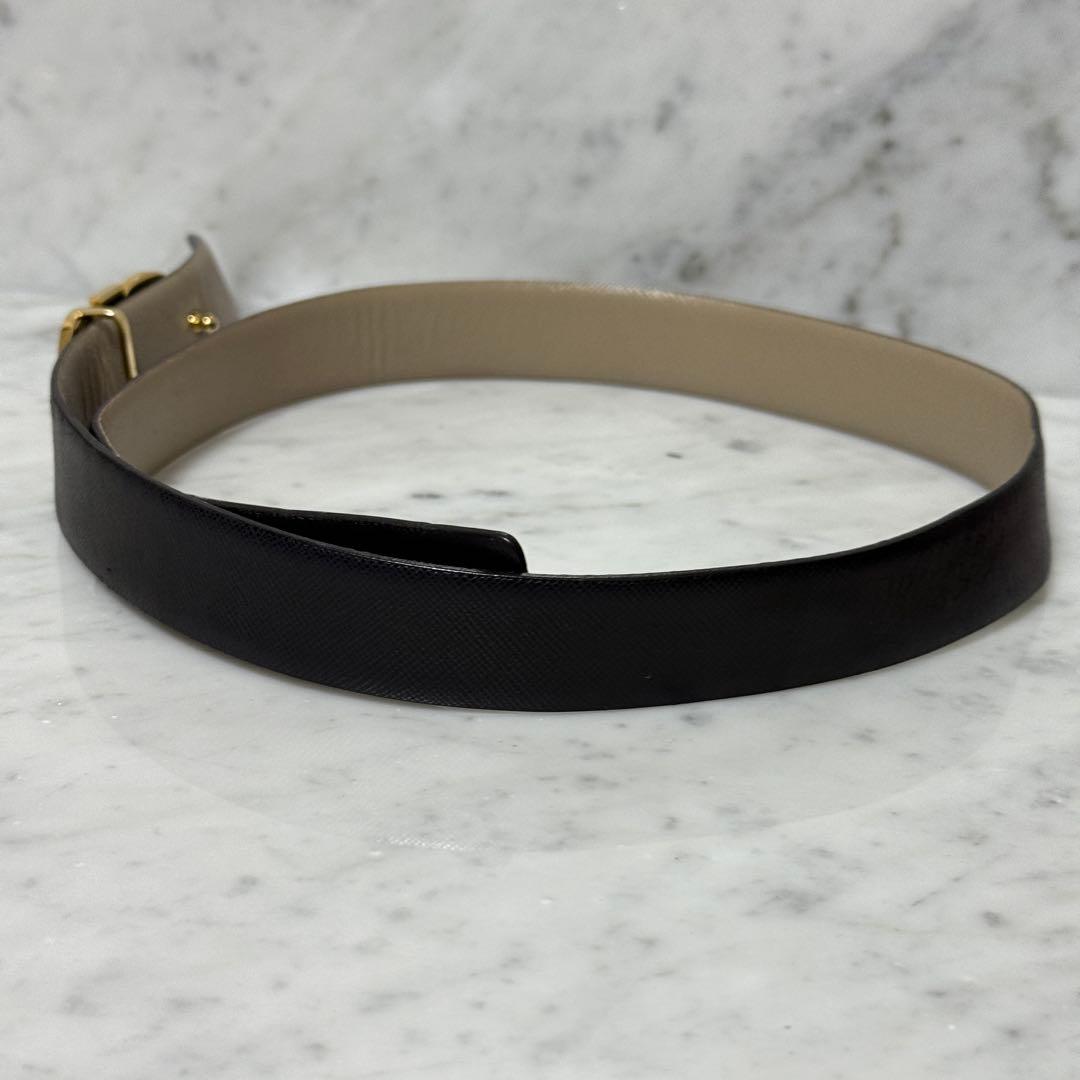 サルヴァトーレフェラガモ ベルモ 細ベルト 本革 レザー リバーシブル 金