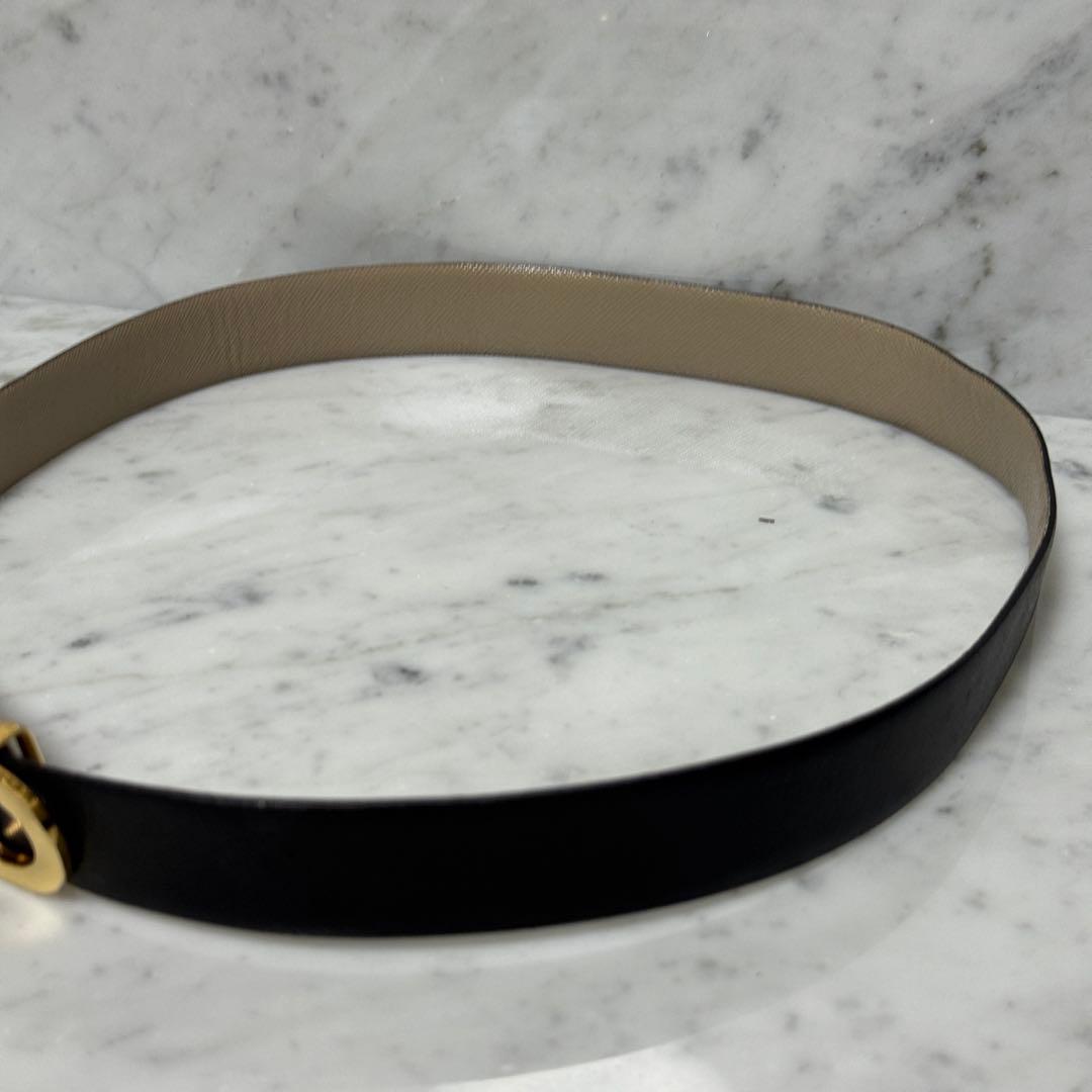 サルヴァトーレフェラガモ ベルモ 細ベルト 本革 レザー リバーシブル 金