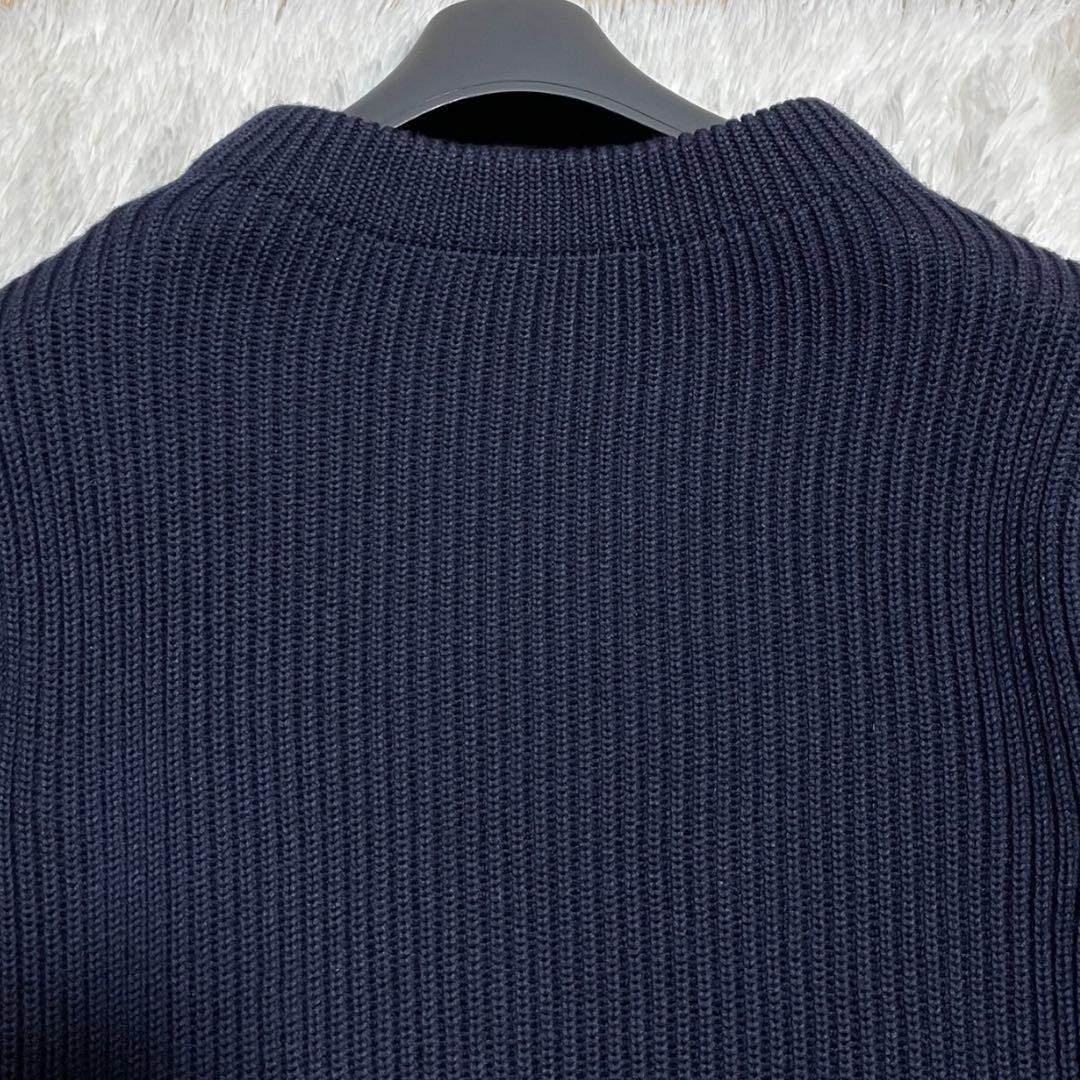 極美品 ANDERSEN-ANDERSEN 5G クルーネック ニット M 紺