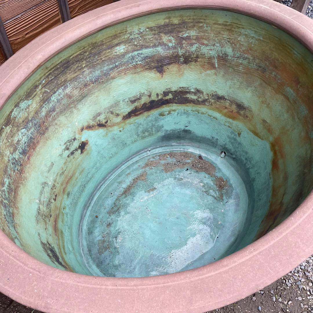 水鉢 睡蓮鉢 超大型 花模様