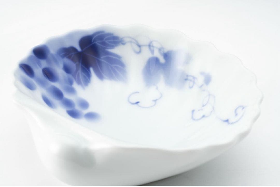 本日セール中【未使用品】深川製磁 ブルーワイナリー 貝型皿 4皿 4枚セット