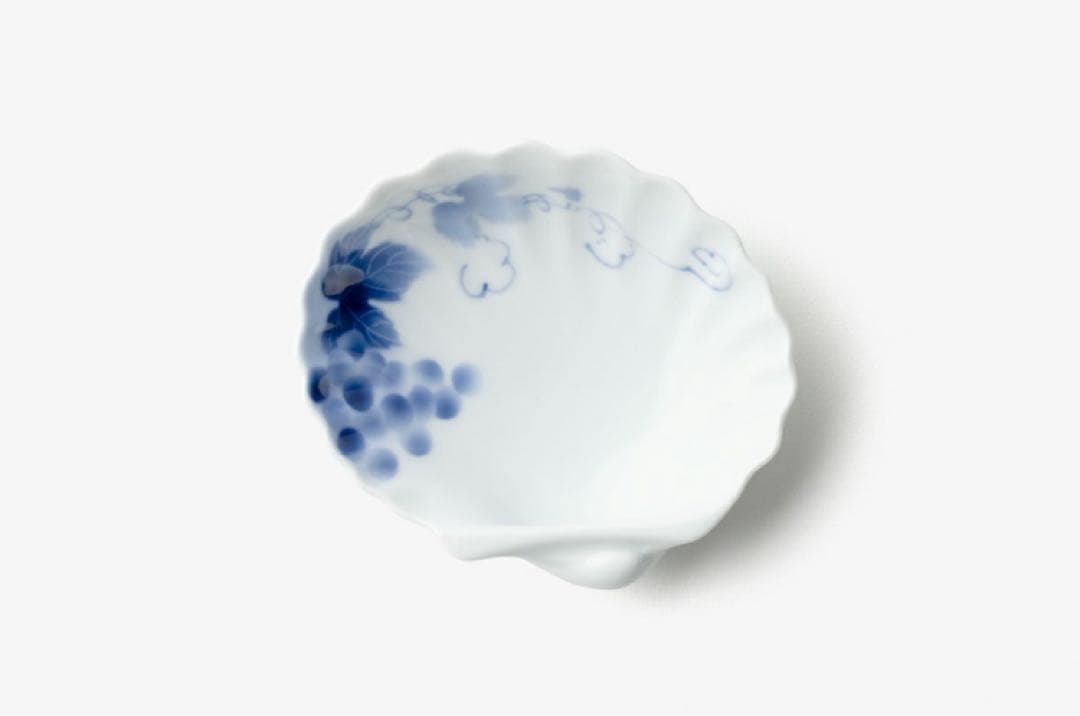 本日セール中【未使用品】深川製磁 ブルーワイナリー 貝型皿 4皿 4枚セット