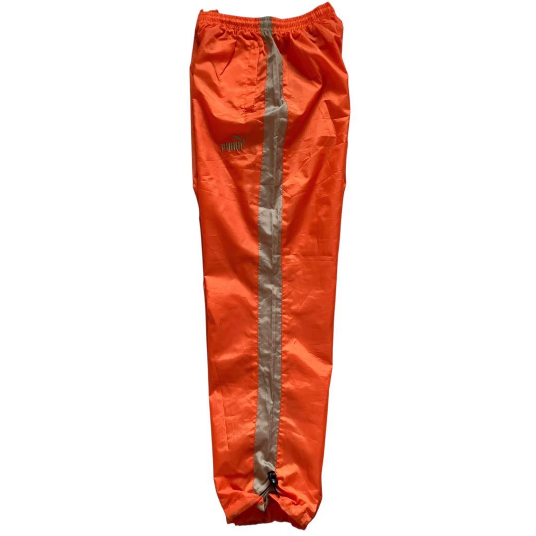 美品90s OLD PUMA オレンジナイロンセットアップ上下 B系HIPHOP