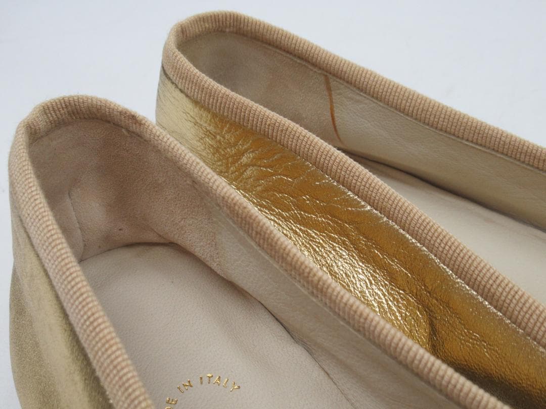 【正規品】シャネル ココマーク バレエシューズ ゴールド 38 N87