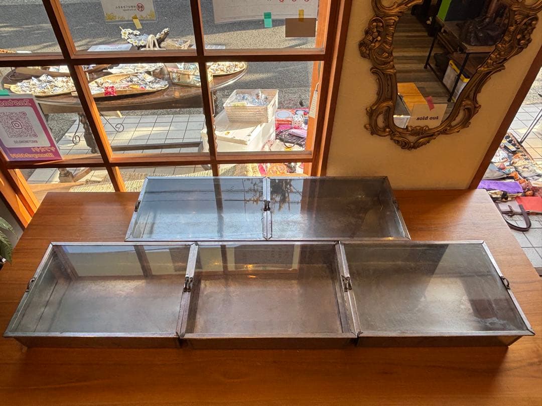 駄菓子ケース 5点まとめて　ガラス　 菓子ケース ブリキ 保存容器 コレクション