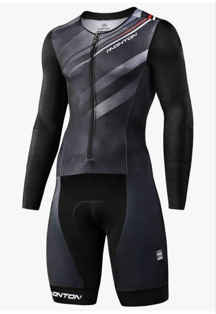 【極美品】Monton/モントン 長袖ワンピース　PROモデル 自転車競技用 L