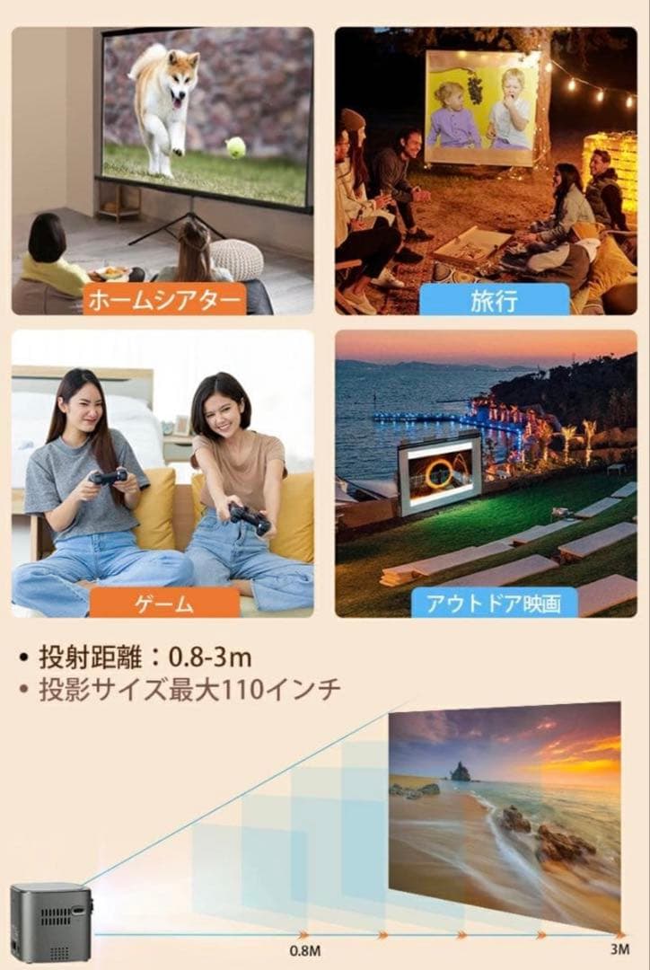 ♡VANKYO ミニプロジェクター2022年モデル中古♡極美品♡アウトドアに便利