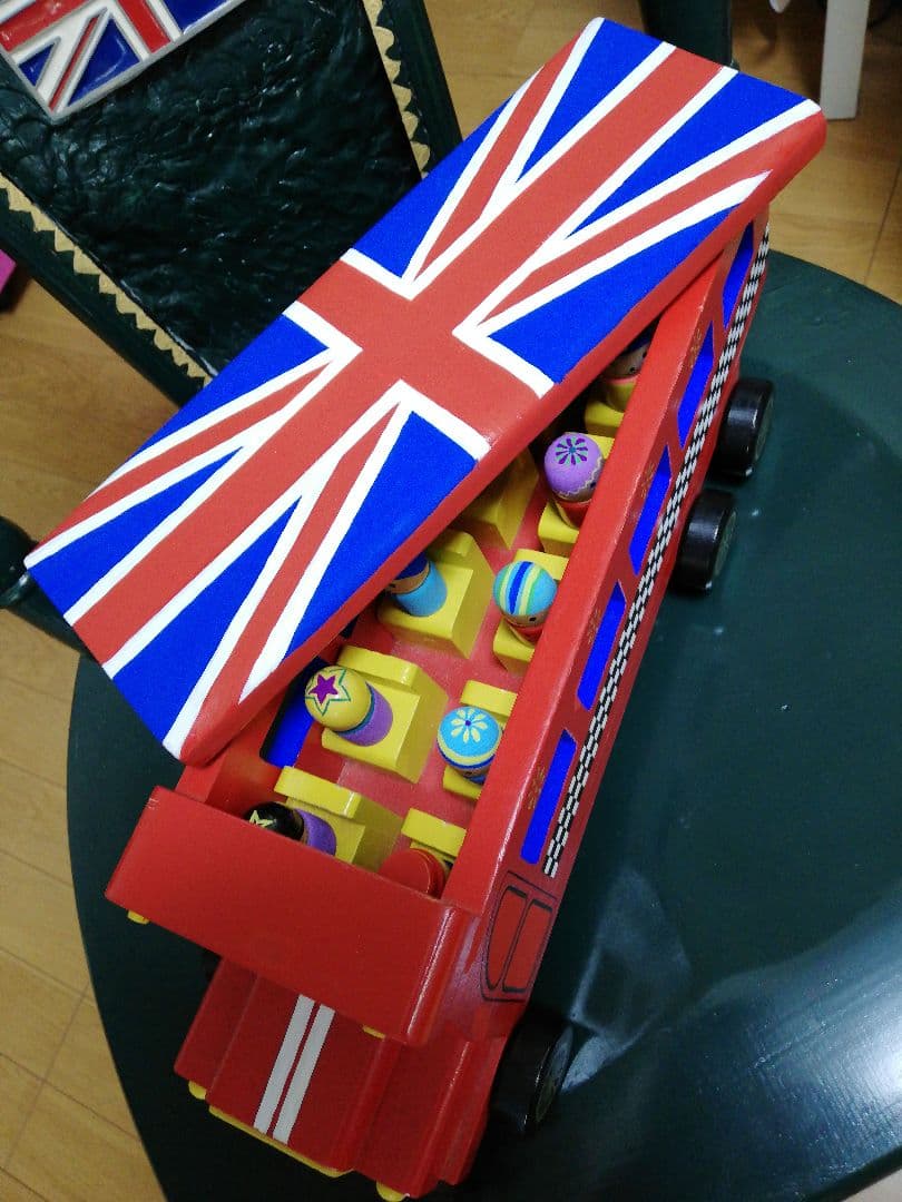 レーシングスクール★ユニオンジャック★ロンドンバス★木製