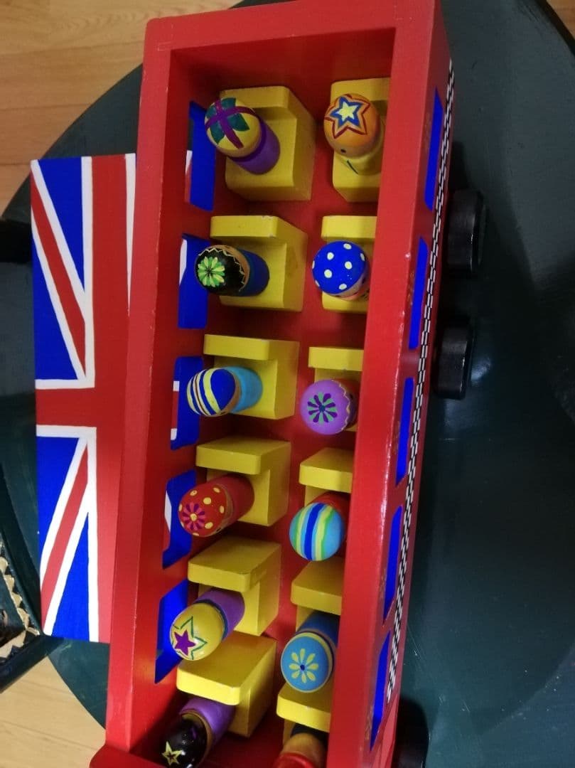 レーシングスクール★ユニオンジャック★ロンドンバス★木製