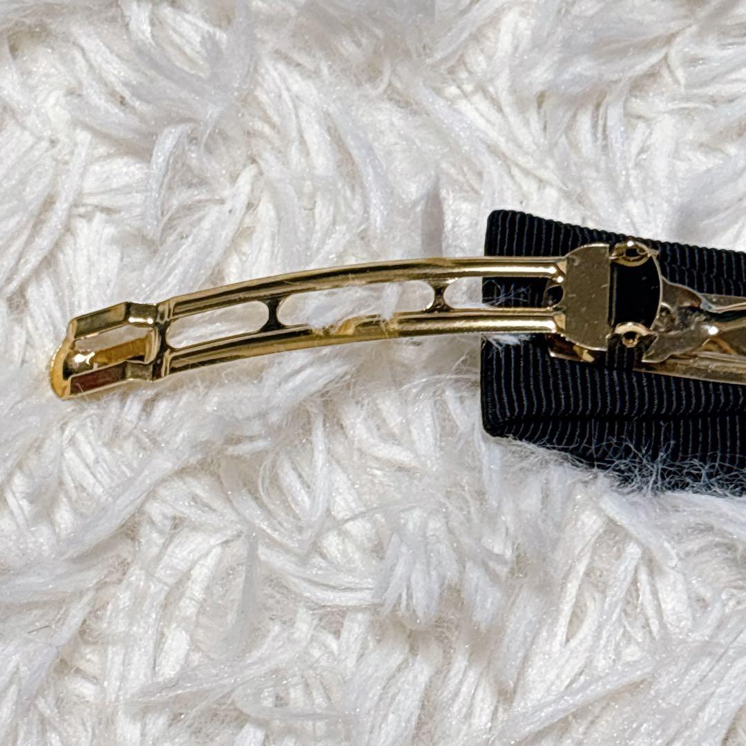 Salvatore Ferragamo フェラガモ　ブラック×ゴールド　バレッタ