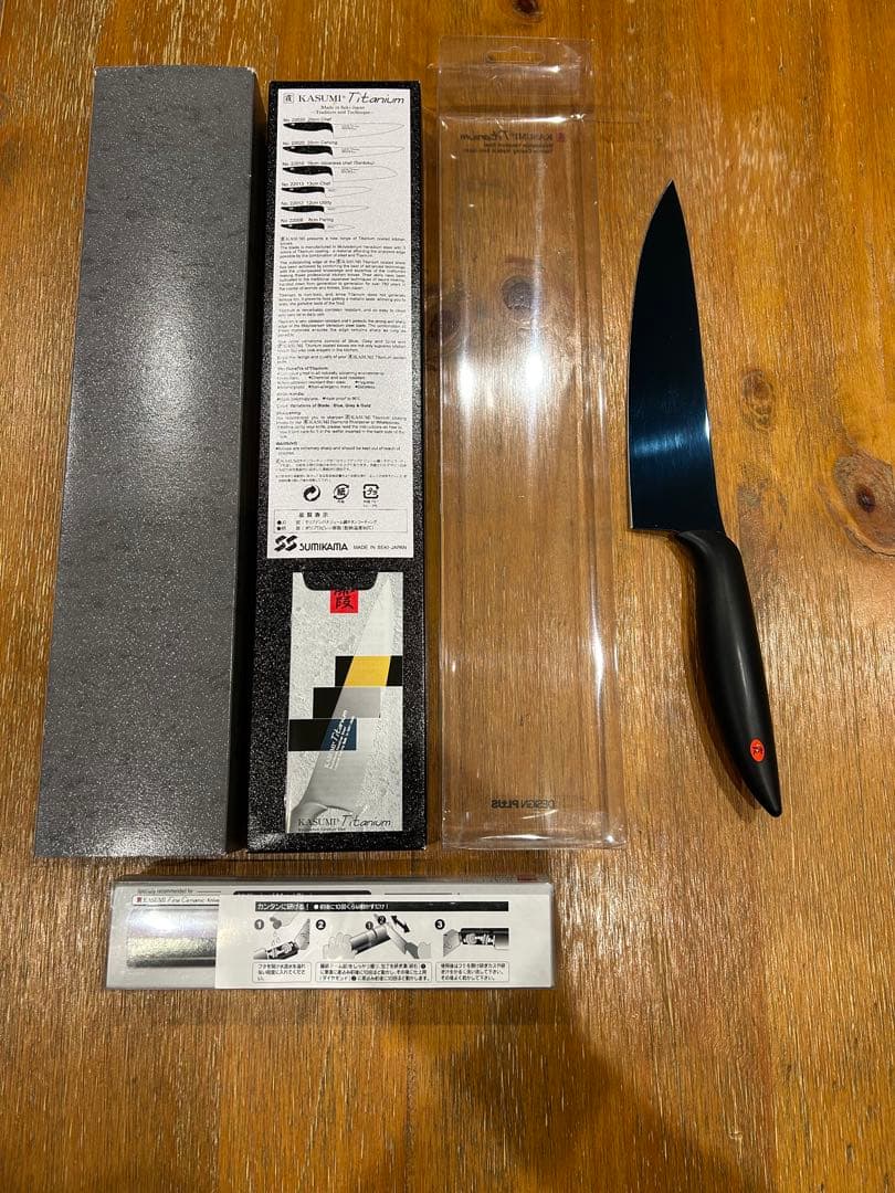 KASUMI Titanium 包丁セット ダイヤモンドシャープナー付き