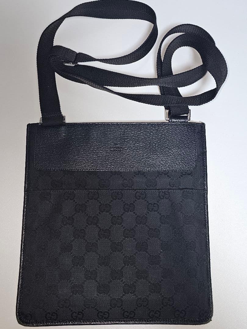 グッチ ショルダーバッグ サコッシュ GG柄 キャンバス レザー