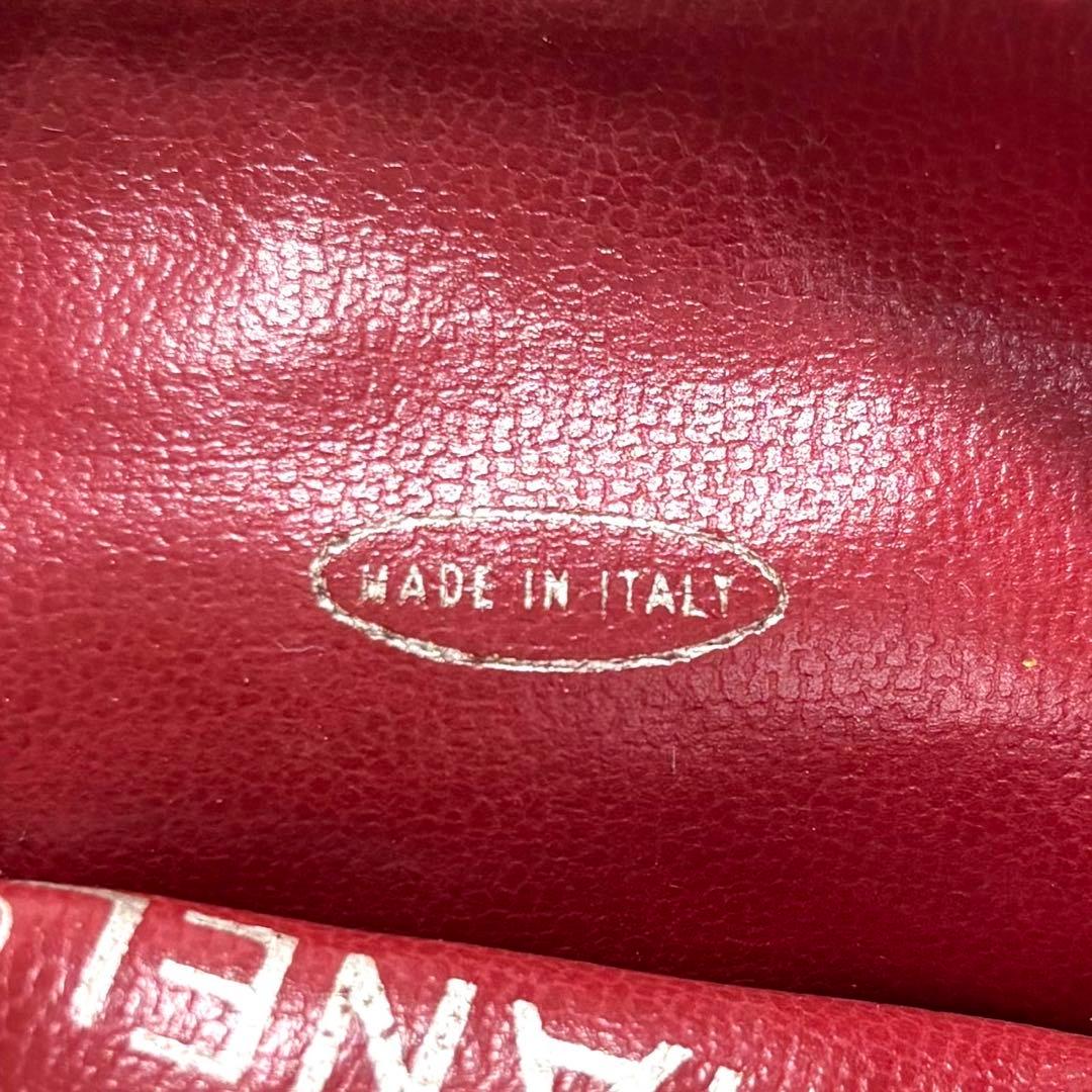 【美品・鑑定済み】CHANEL ウエストポーチ　ココマーク　チェーン　レッド