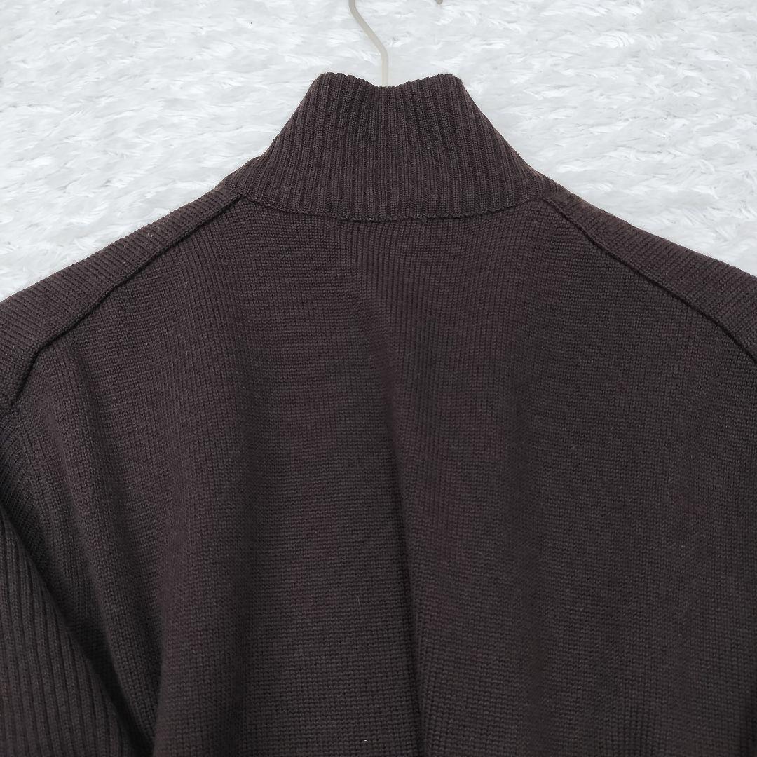 バーバリー ブラックレーベル ジップアップ　ニット ノバチェック ブラウン