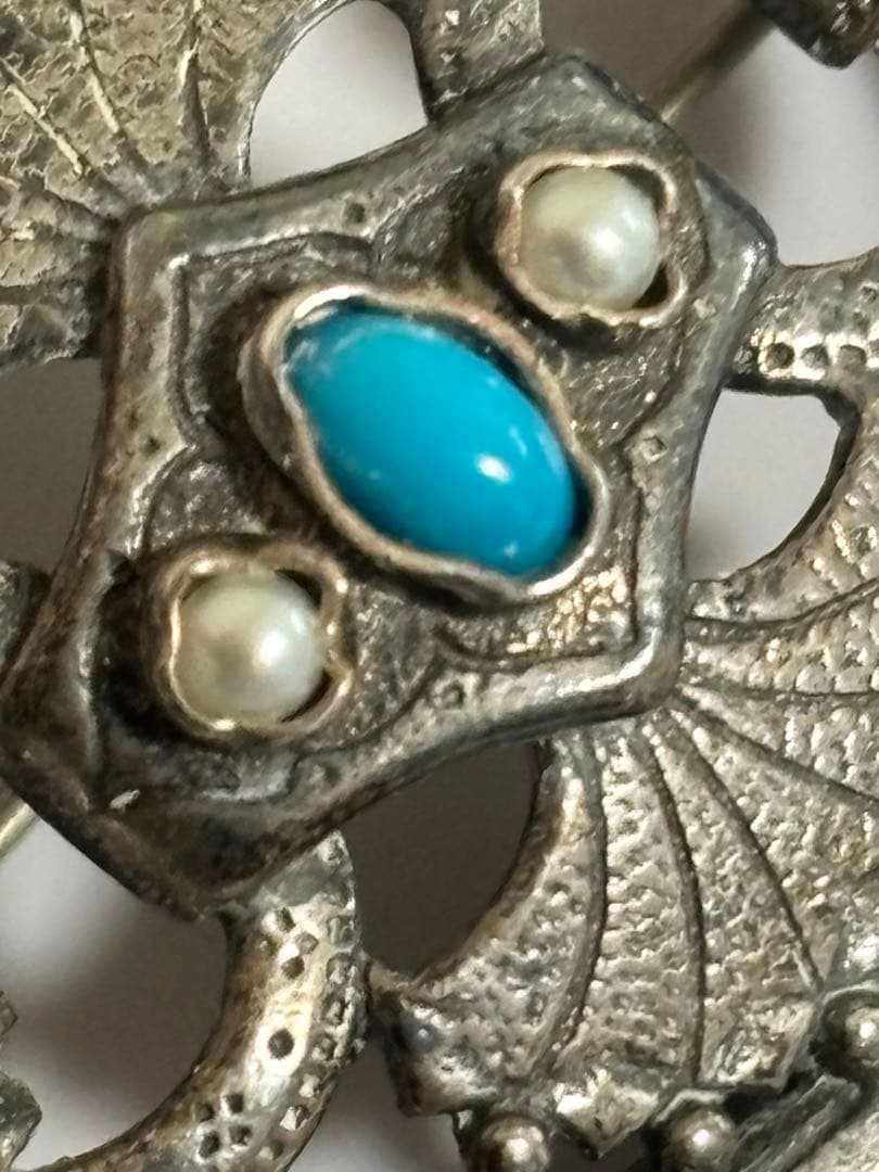 KalevalaKoru925Finland1998ターコイズ パールブローチ