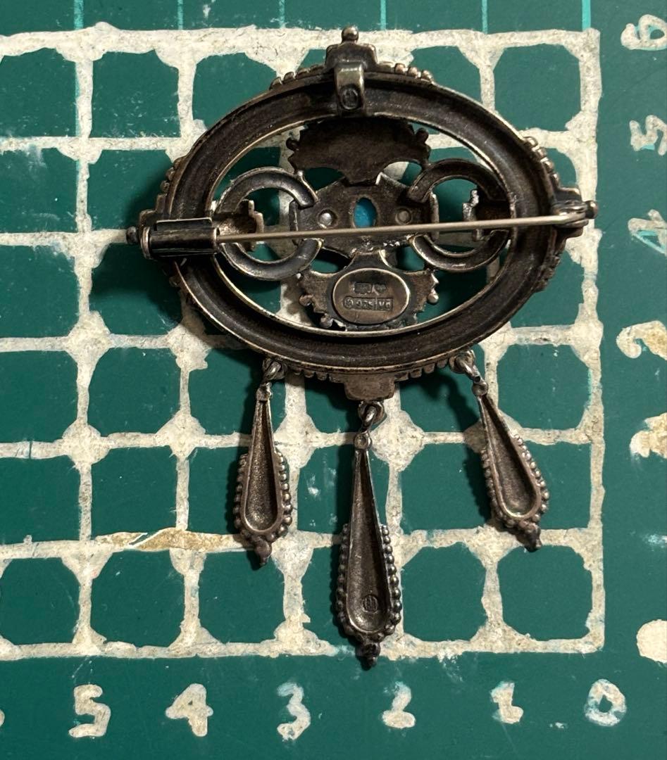 KalevalaKoru925Finland1998ターコイズ パールブローチ