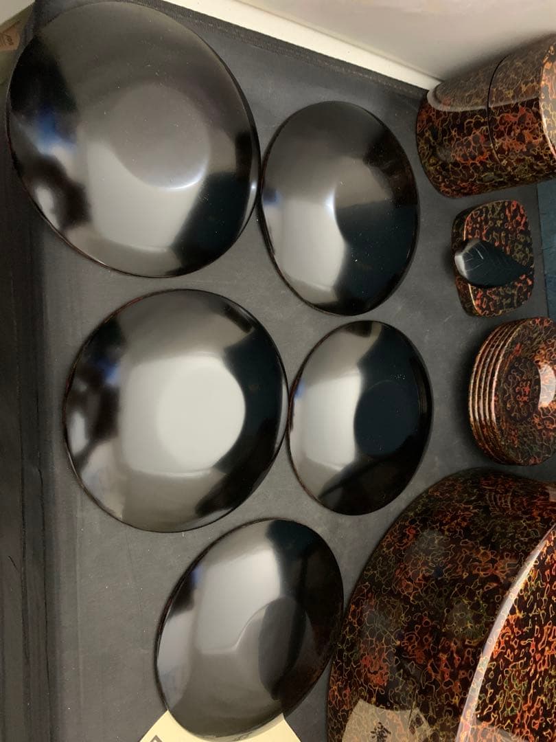 新品未使用 津軽塗 天然木伝統工芸品 茶道具セット 茶びつ茶托茶筒茶匙急須台