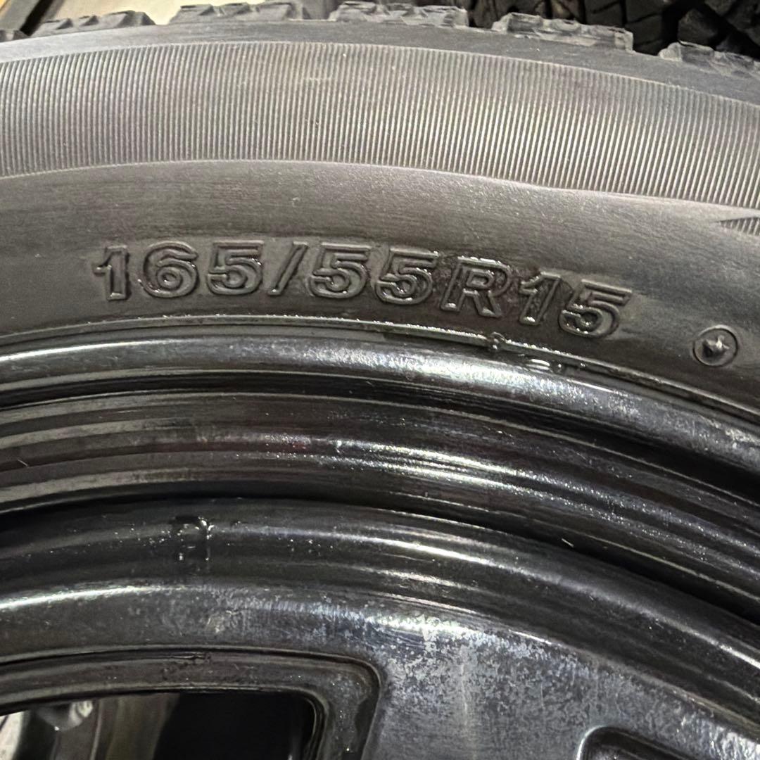 ブラック8スポークホイールセット 165/55R15
