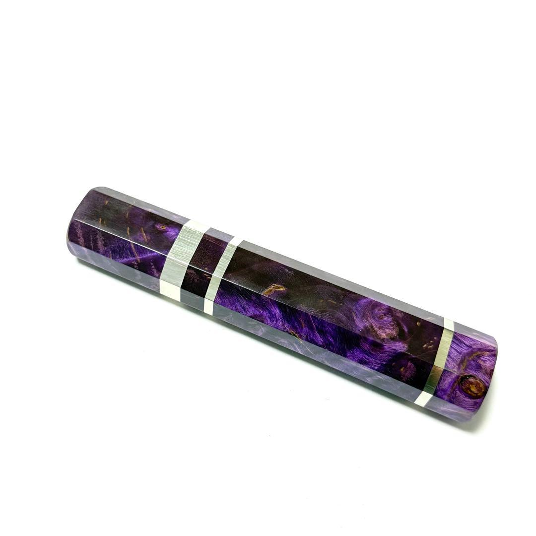 三段銀巻 牛刀240 手作り 包丁の柄 牛刀8寸 スタビライズドウッド 八角柄