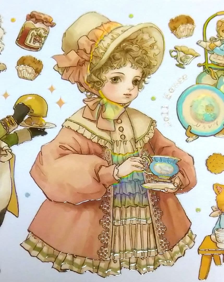 のこり２✩SALE✩J198＃朵拉的玩偶屋(炫彩)切り売り海外人物マステ女の子