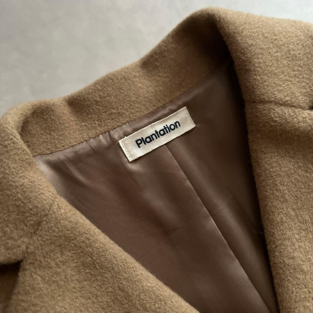 plantation ウール　アンゴラ　ロングコート　キャメル