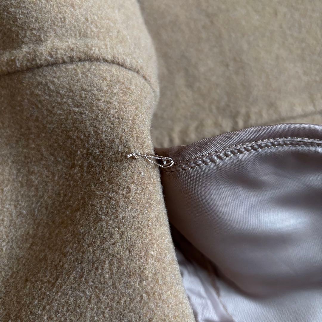 SHIPS any リバー スタンドカラー ポンチョ ショート コート　ベージュ