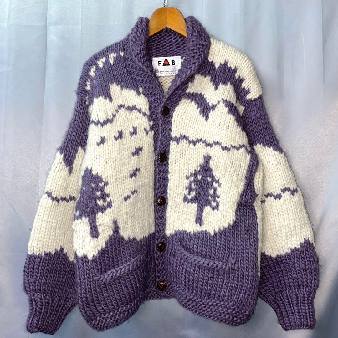 FAB 白熊　シロクマ　カナディアン　カウチン　ニット　セーター　カナダ製