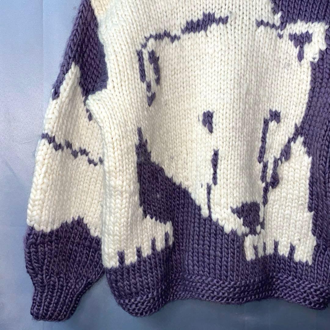 FAB 白熊　シロクマ　カナディアン　カウチン　ニット　セーター　カナダ製