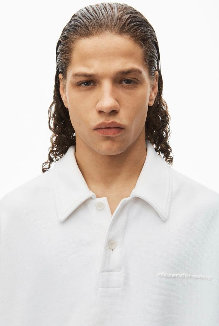 (なか)AlexanderWangパフロゴ オーバーサイズ ポロ白Mサイズ