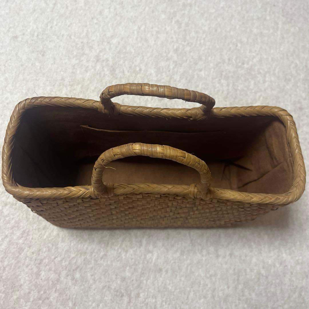 Lサイズ 山葡萄 蔓 かごバック かご 籠 巾着 網代編み 職人の手作り かご