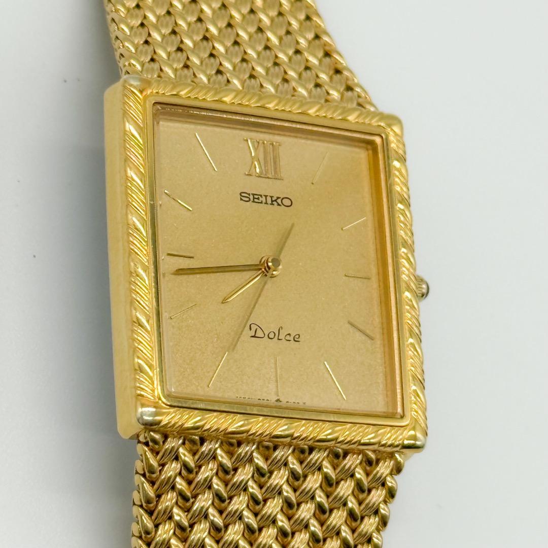 ♡キズなし・稼働良♡SEIKO DOLCE スクエア ゴールドメッシュ 腕時計