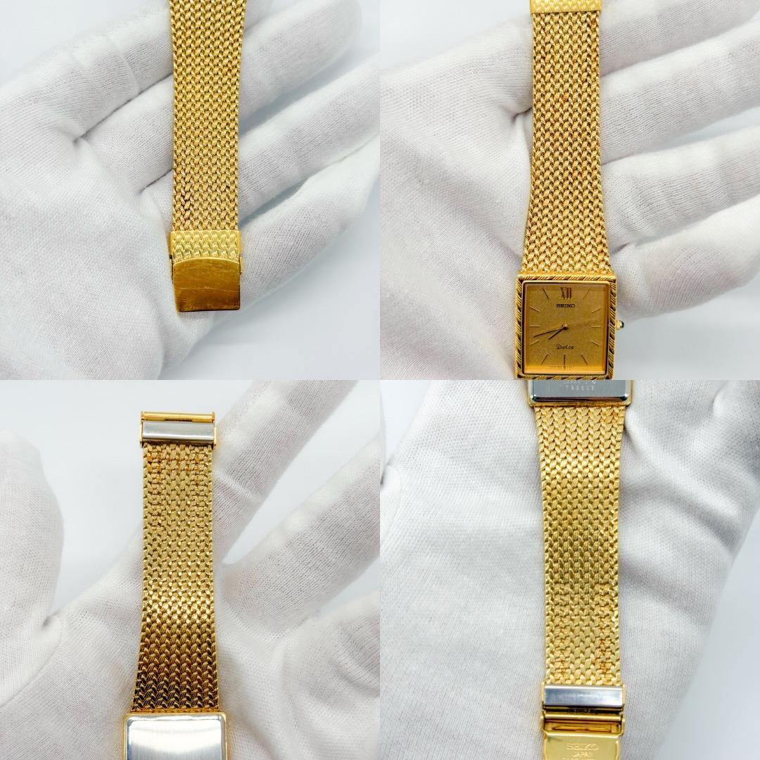 ♡キズなし・稼働良♡SEIKO DOLCE スクエア ゴールドメッシュ 腕時計