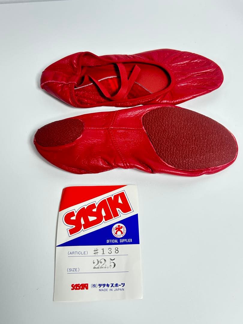 ササキスポーツ 22.5 ダンスシューズ 赤 牛皮 未使用
