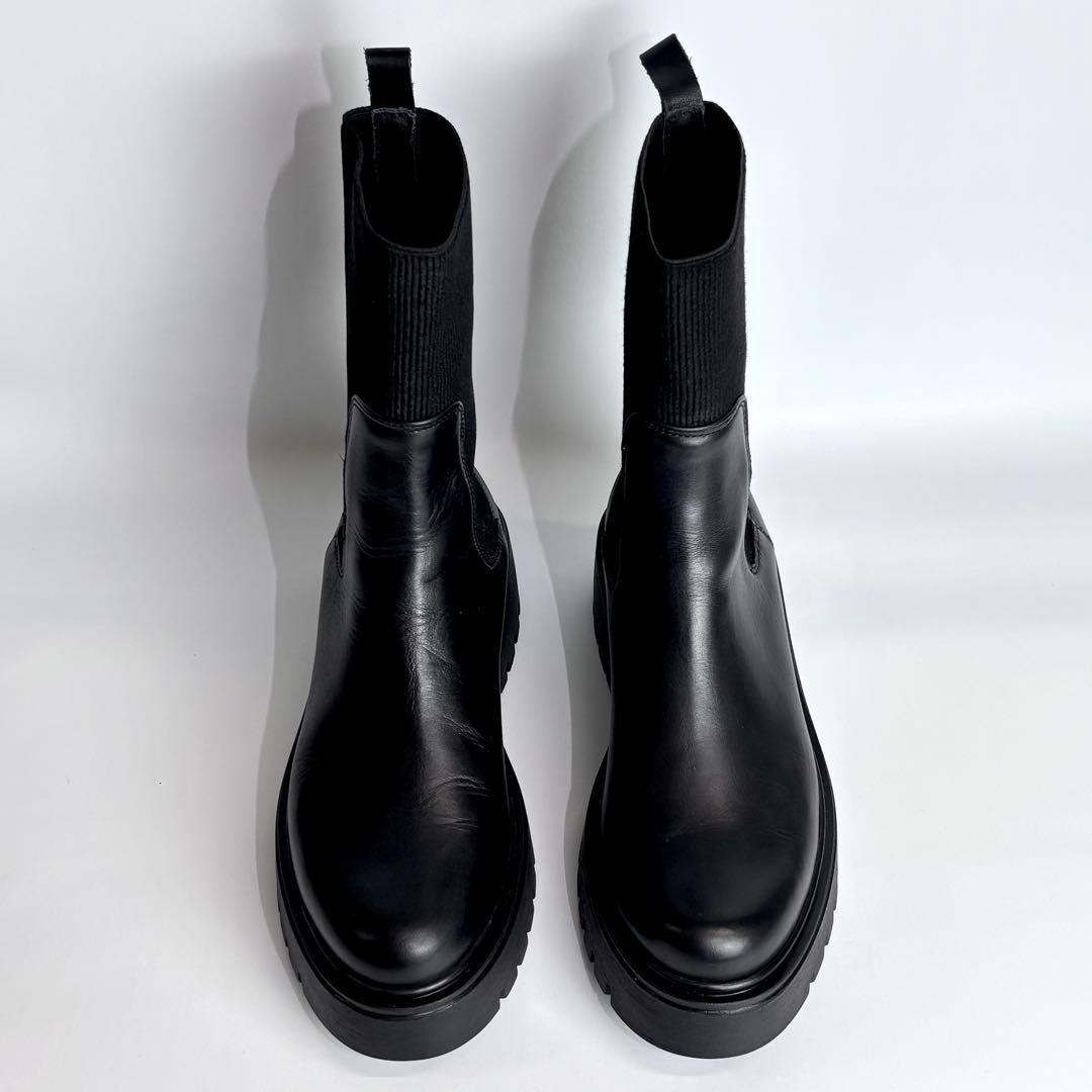 新品同様 CORSO ROMA 9 コルソローマ リブサイドゴアブーツ 23.5