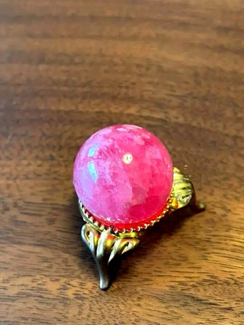 スイートホーム鉱山産　インカローズ　ロードクロサイト　丸型　天然石　水晶　貴石