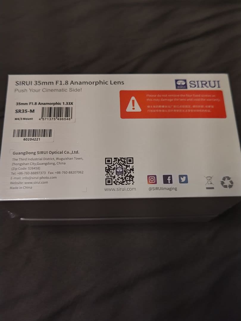 【新品未開封】SIRUI 35mm F1.8 Anamorphic レンズ