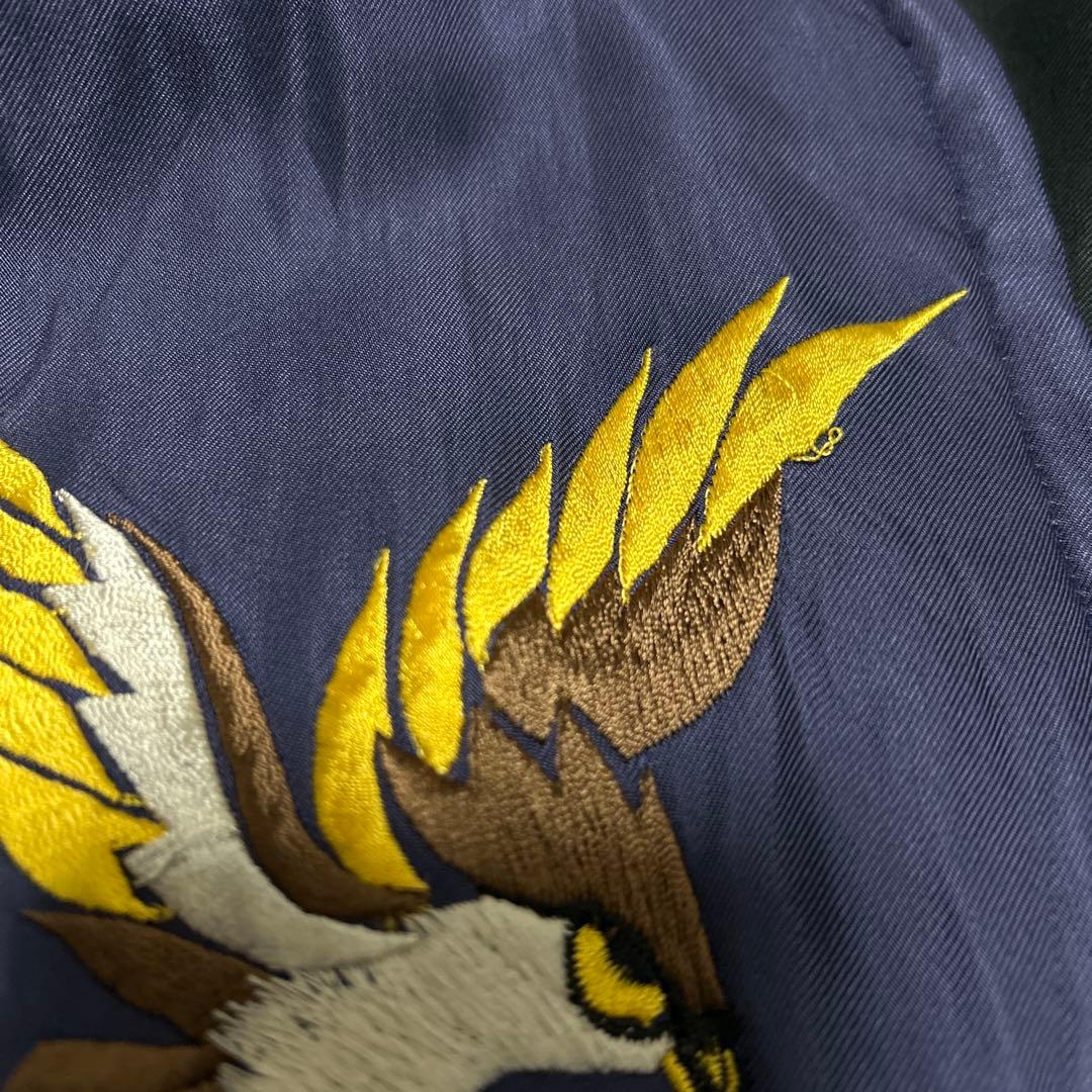 希少ビームス別注×東洋ALASKA スカジャン 紺×黒