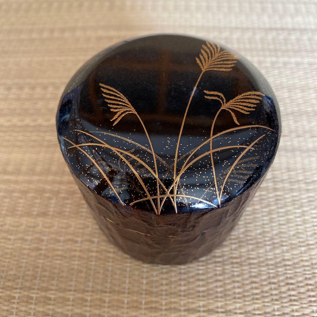 中村宗悦 作  松皮塗 武蔵野 雪吹 棗