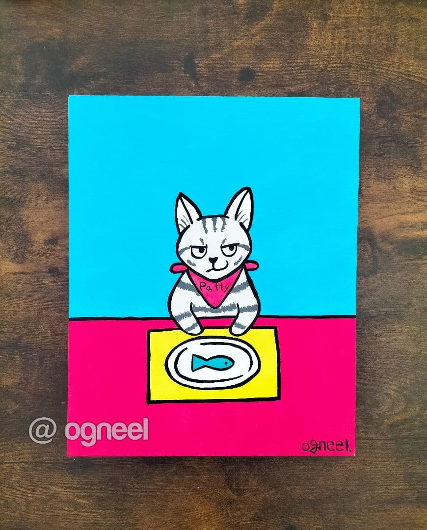 ico　2点まとめ　アクリル画　原画